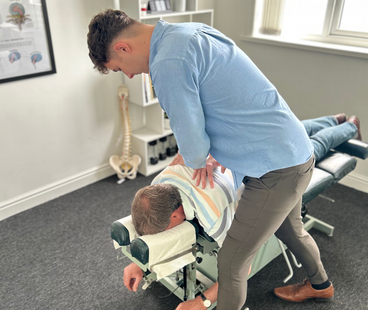 Chiropractic adjustment/manipulation to get a cavitation (