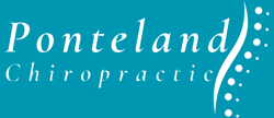 Ponteland Chiropractic logo featuring a soothing teal background and spine graphic symbolizing health wellness and six key areas of focus